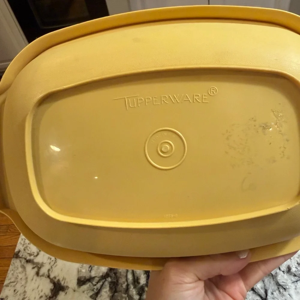 1.a.0.0.0.8.c Vtg Tupperware Harvest Gold Vegetable Steamer Strainer 1273 1274
